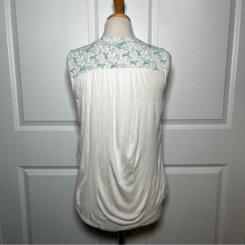 Loft Half Button W/ Pockets Jersey Back Sleeveles… - image 4